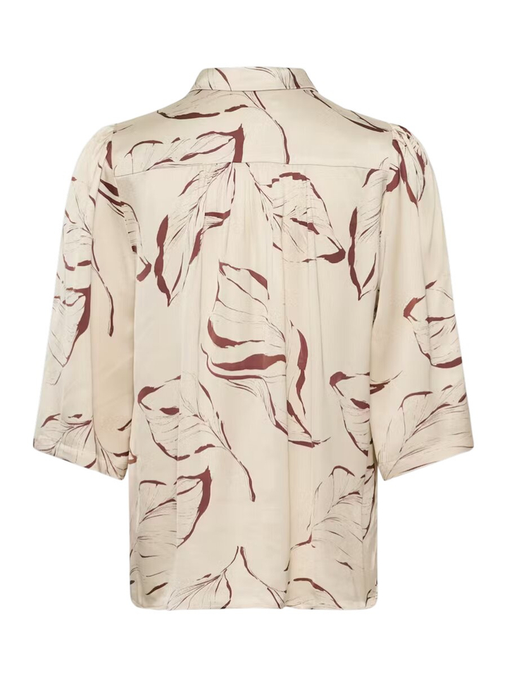 Beige bloes met bruine print Clero Shirt Soaked 