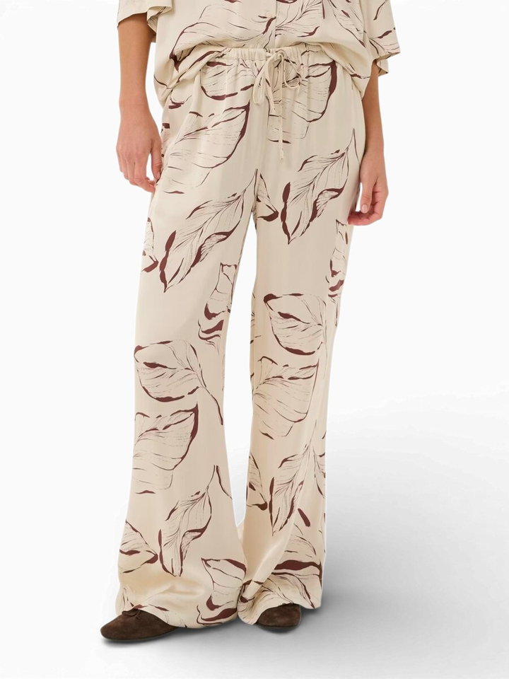 Beige broek met print Clero Pants Soaked