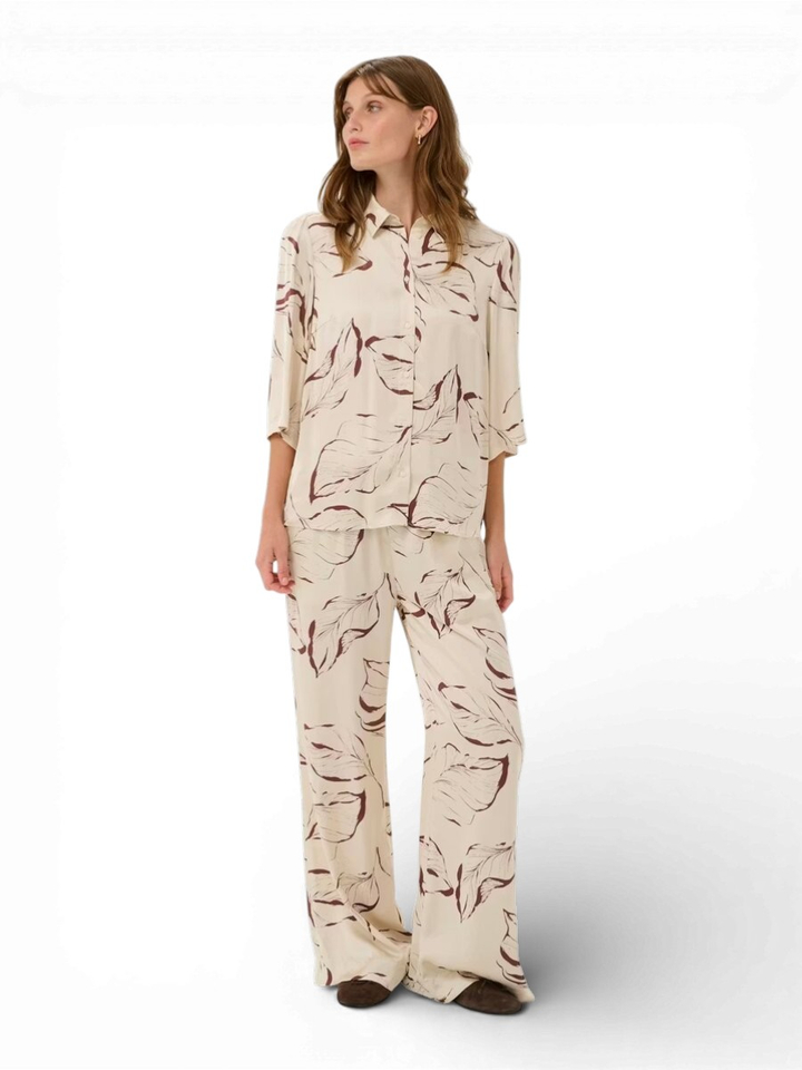 Beige broek met print Clero Pants Soaked