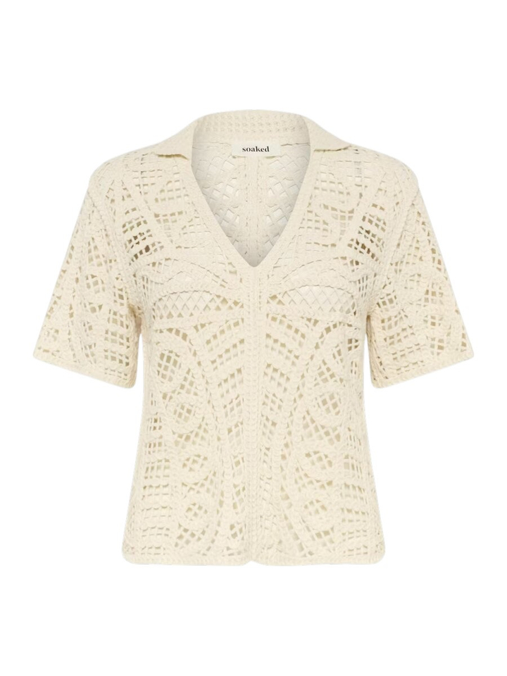 Ecru gehaakte pull Anamy Polo Soaked In Luxery