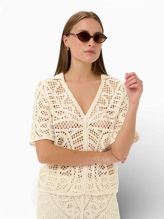 Ecru gehaakte pull Anamy Polo Soaked In Luxery