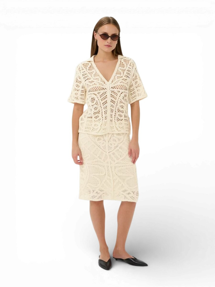 Ecru gehaakte pull Anamy Polo Soaked In Luxery