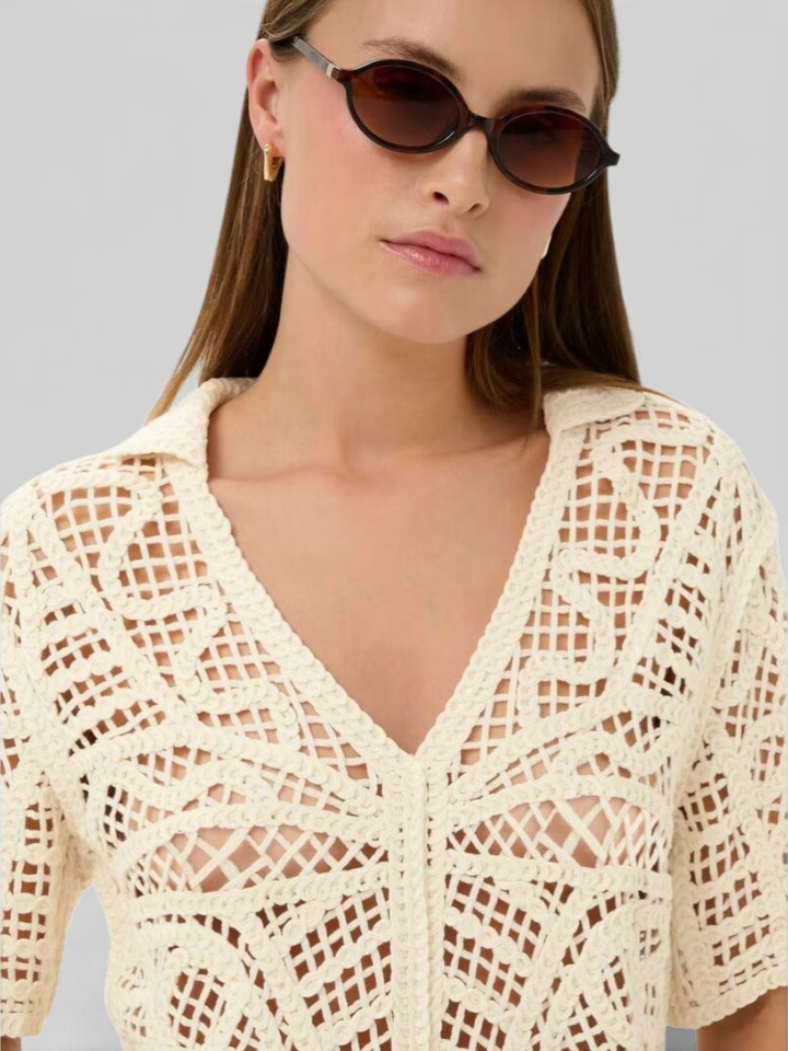 Ecru gehaakte pull Anamy Polo Soaked In Luxery