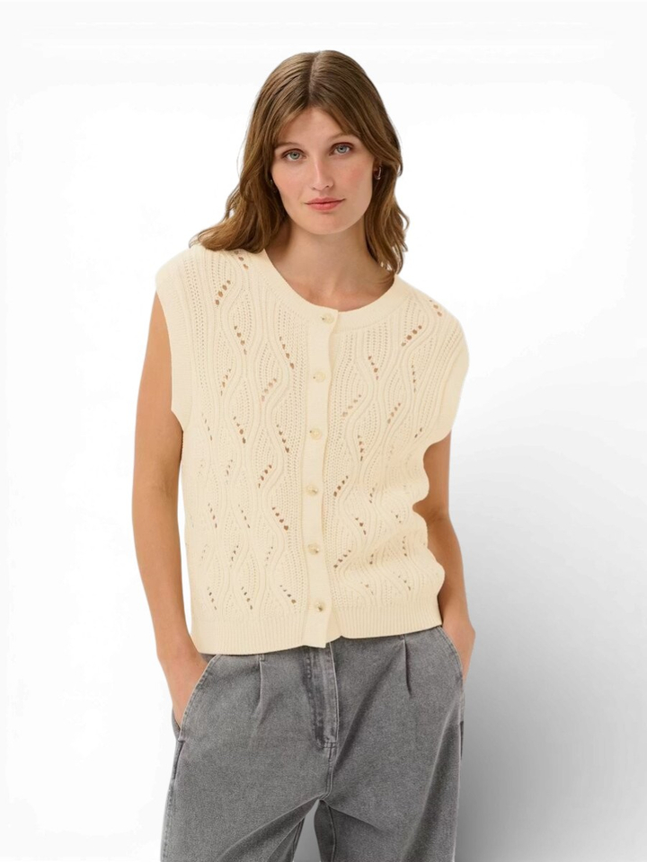 Ecru mouwloze gilet Rava Nanna Vest Soaked In Luxery