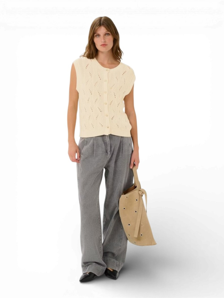 Ecru mouwloze gilet Rava Nanna Vest Soaked In Luxery