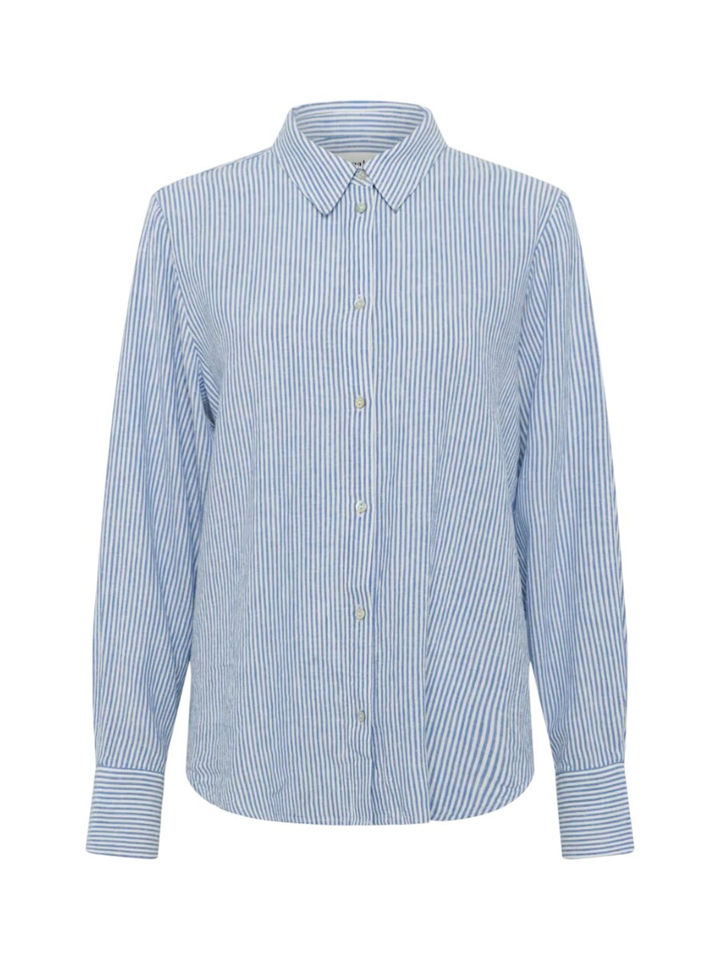 Blauwe gestreepte blouse Aria Shirt Soaked 