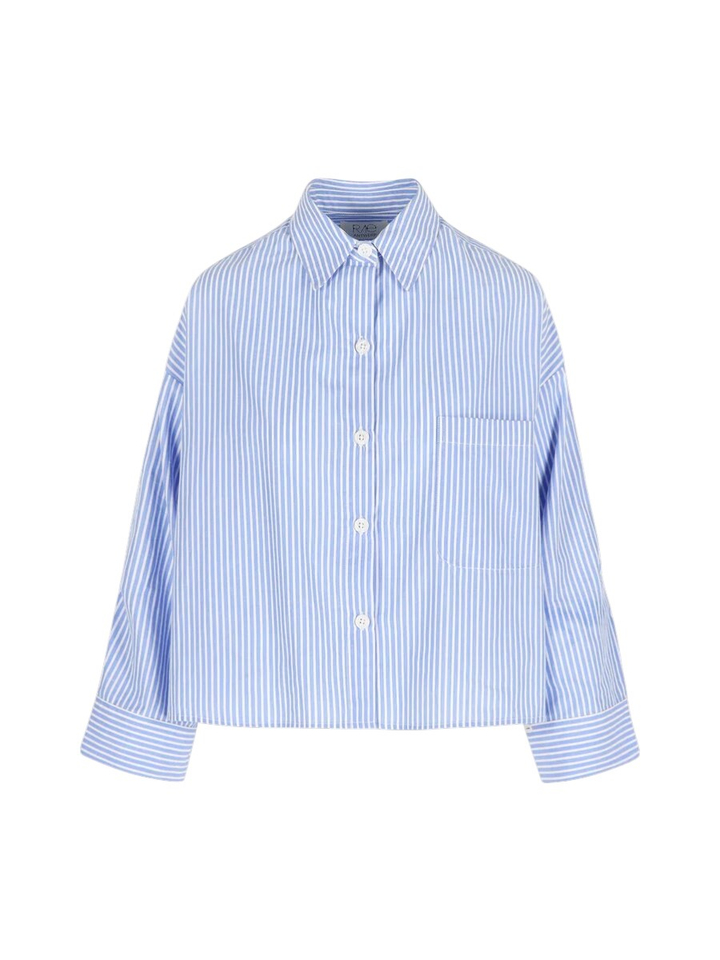 Lichtblauwe gestreepte blouse Nikki Rae 