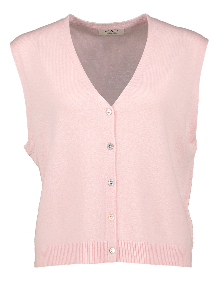 Roze gilet met knoopsluiting Andy Rae 