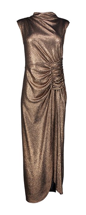 Brons metallic kleed met split Rinascimento