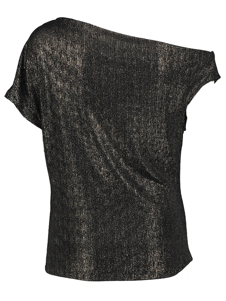 Zwarte metallic blouse Rinascimento
