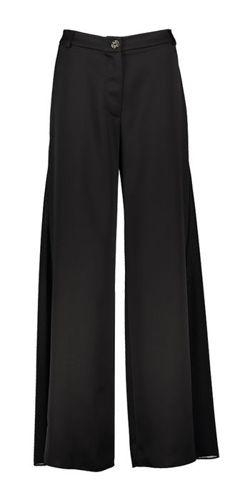 Zwarte geklede broek in satijnlook Rinascimento