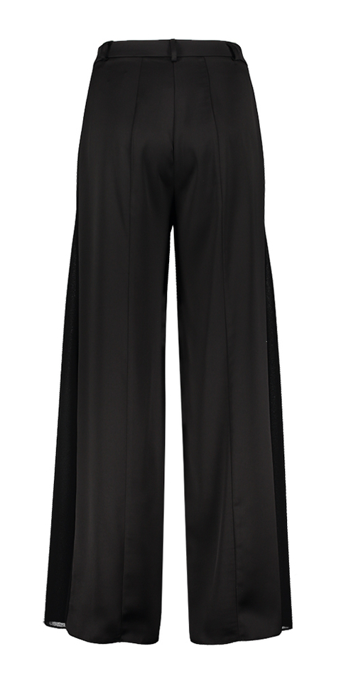 Zwarte geklede broek in satijnlook Rinascimento 