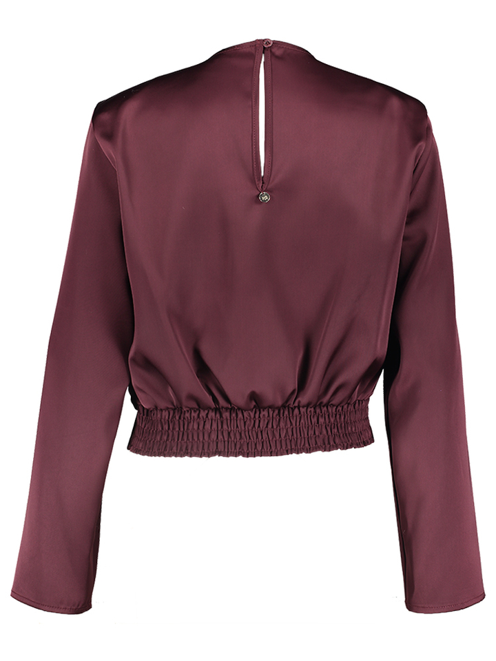 Bordeaux korte bloes in satijnlook Rinascimento