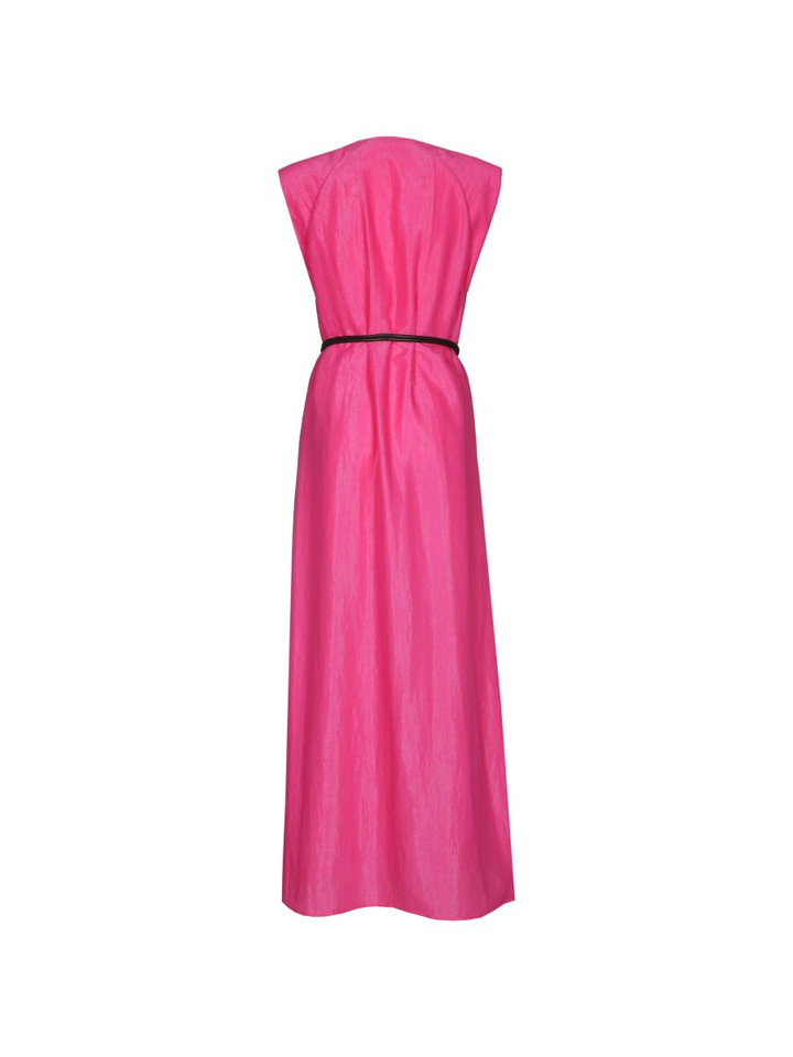 Fuchsia maxi-jurk in glanzende stof Caroline Biss 