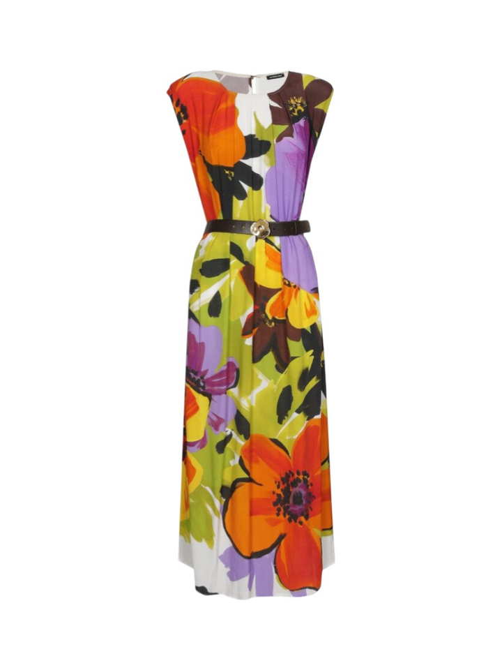 Multicolor jurk in bloemenprint met riem Caroline Biss