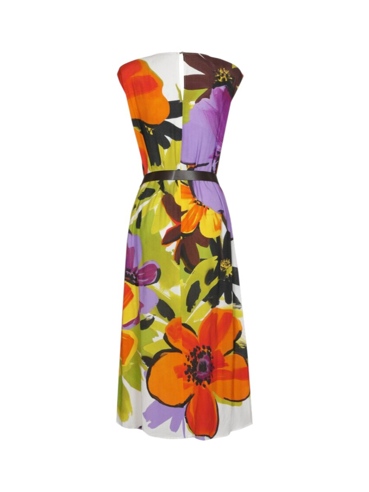 Multicolor jurk in bloemenprint met riem Caroline Biss
