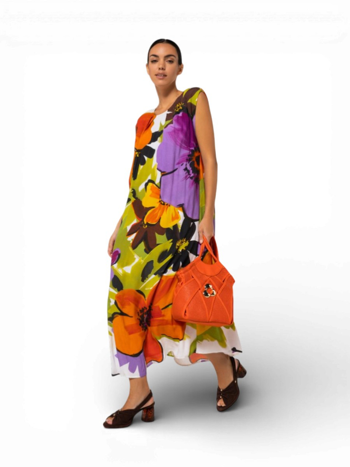 Multicolor jurk in bloemenprint met riem Caroline Biss