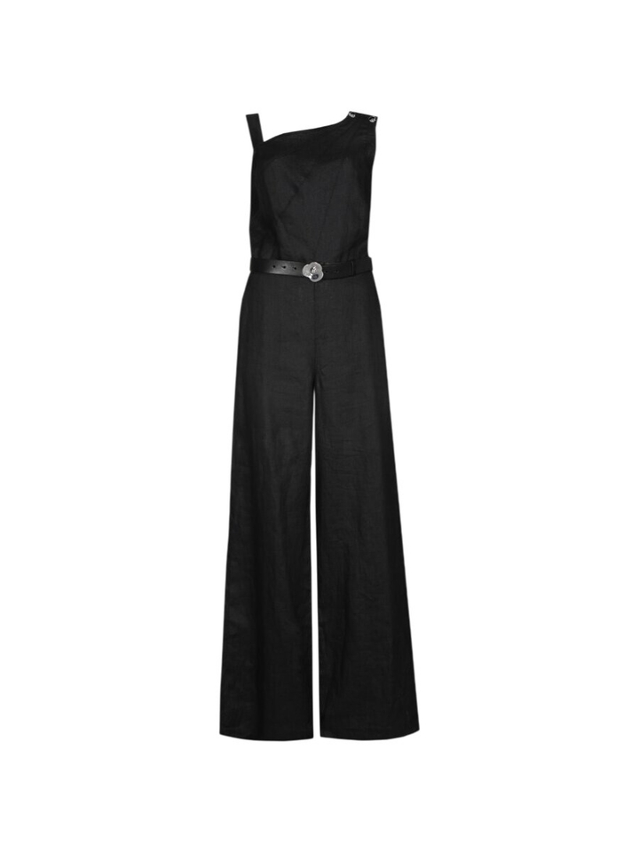 Zwarte linnen jumpsuit Caroline Biss 
