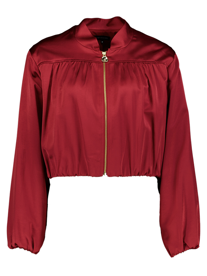 Bordeauw jasje met gouden rits Caroline Biss