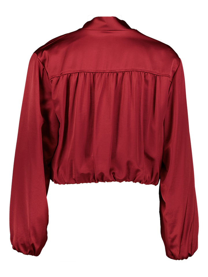 Bordeauw jasje met gouden rits Caroline Biss