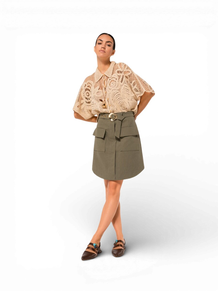 Beige gehaakte bloes Caroline Biss