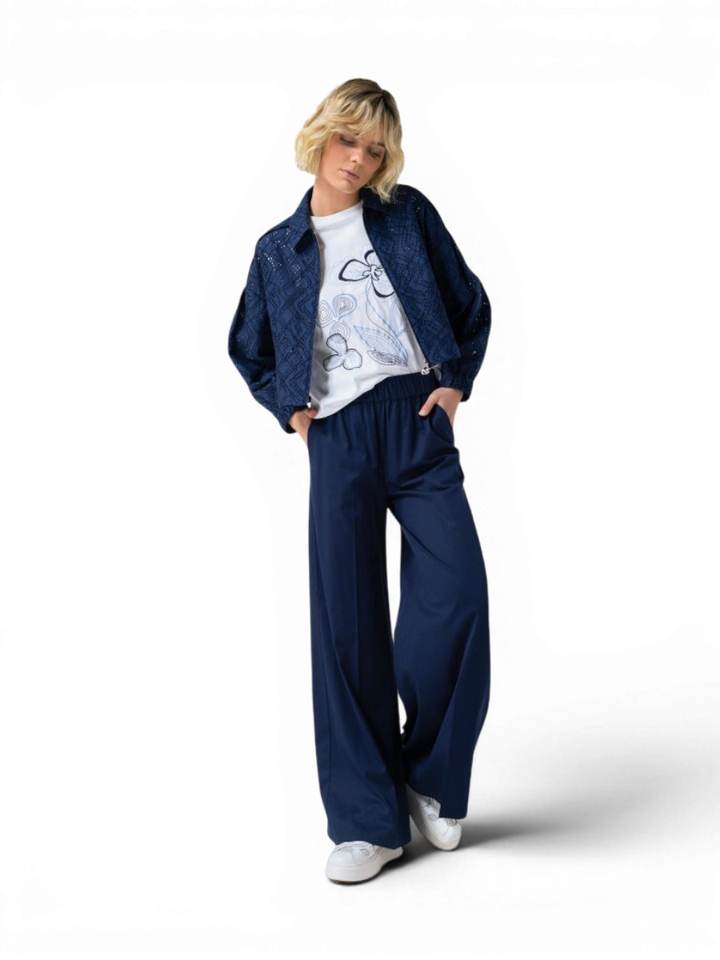 Blauwe losvallende broek Caroline Biss