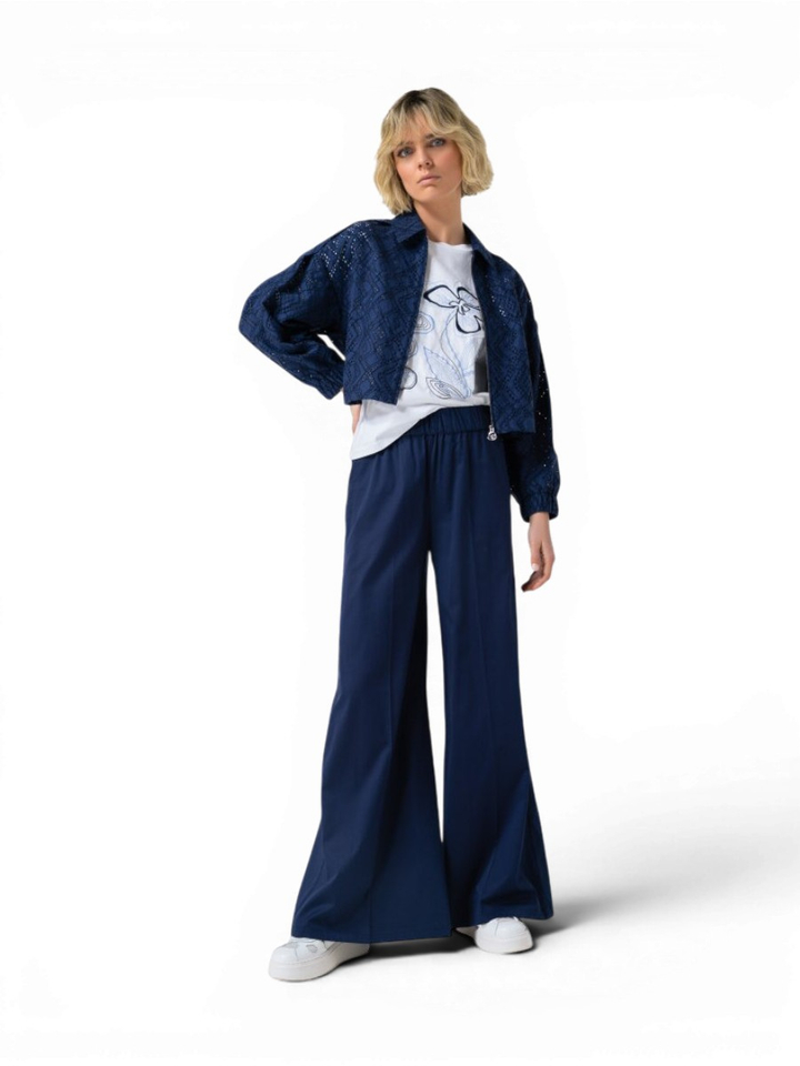 Blauwe losvallende broek Caroline Biss