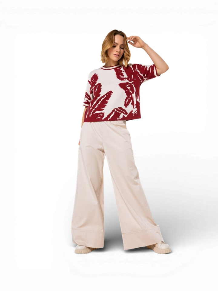 Beige wijde broek Caroline Biss