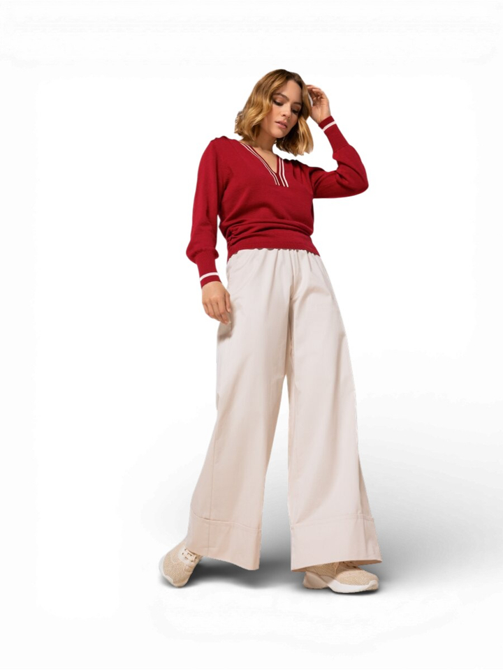 Beige wijde broek Caroline Biss