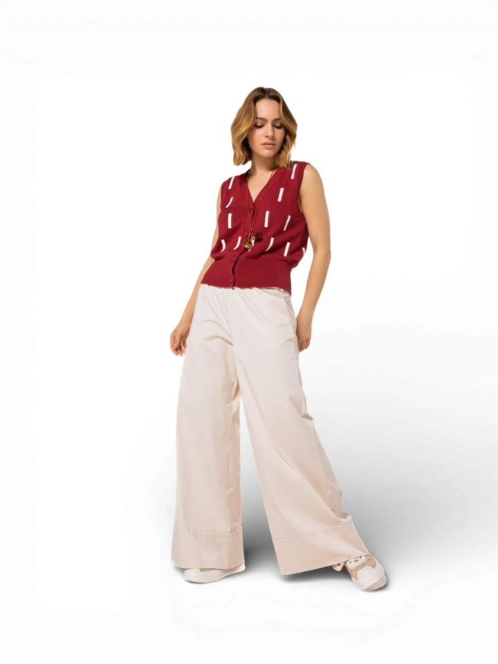 Beige wijde broek Caroline Biss