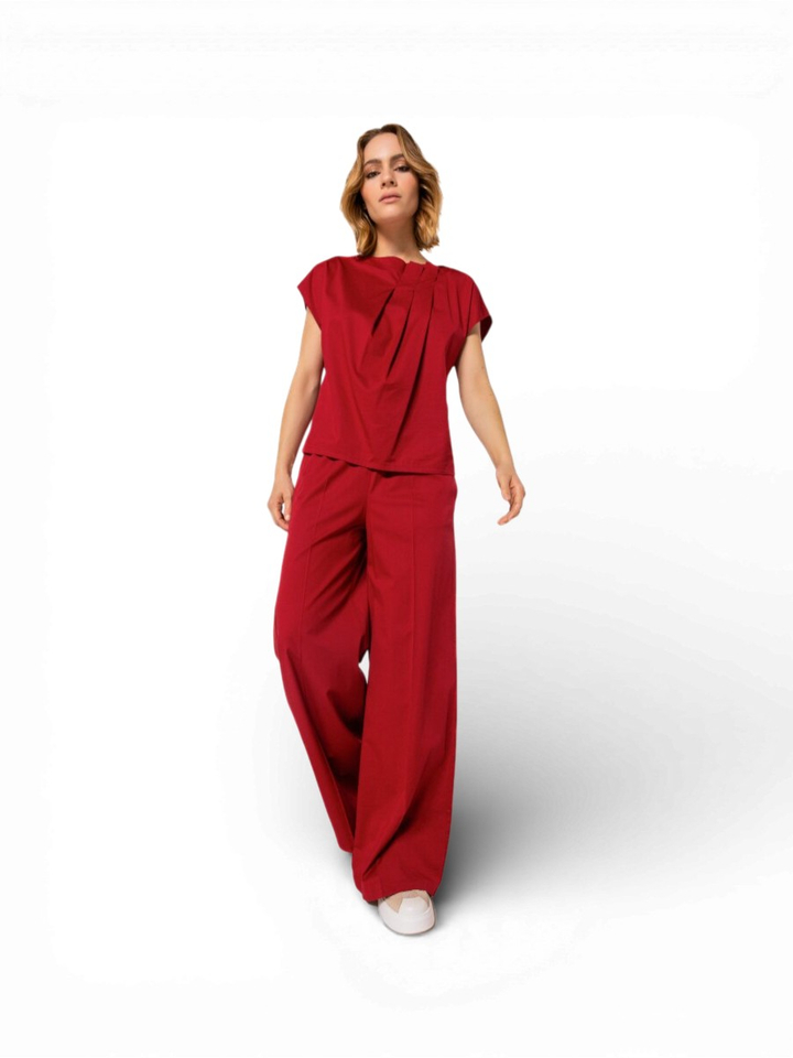 Bordeaux geklede broek Caroline Biss