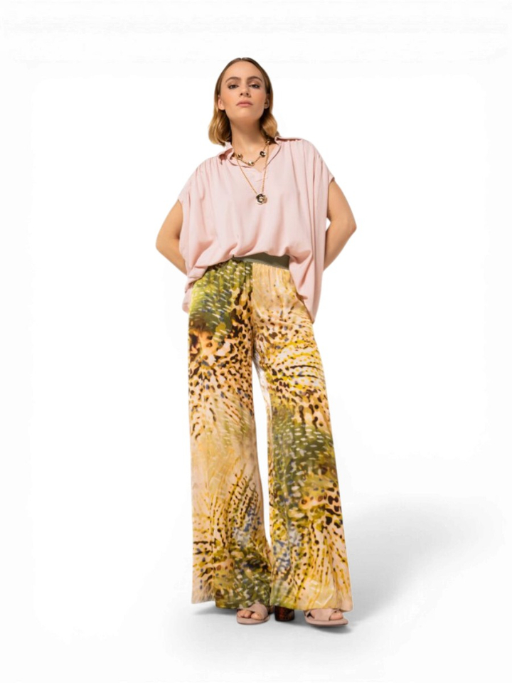Multicolor wijde broek met print Caroline Biss 