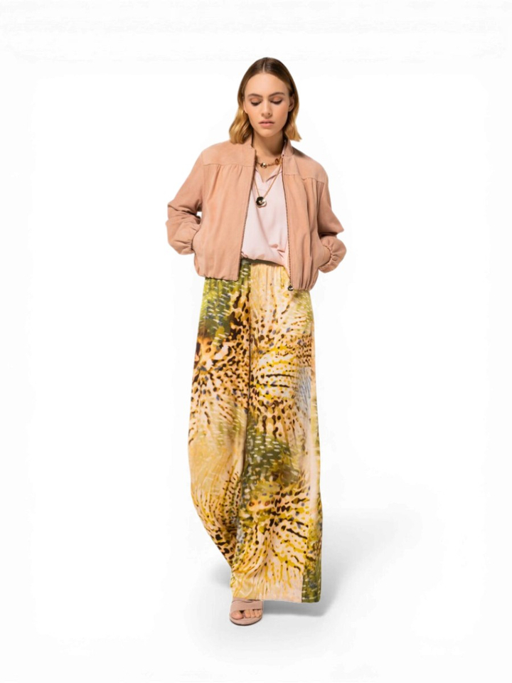 Multicolor wijde broek met print Caroline Biss 