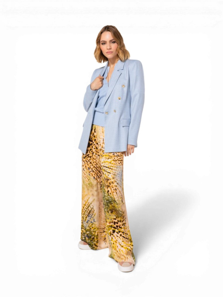Multicolor wijde broek met print Caroline Biss 