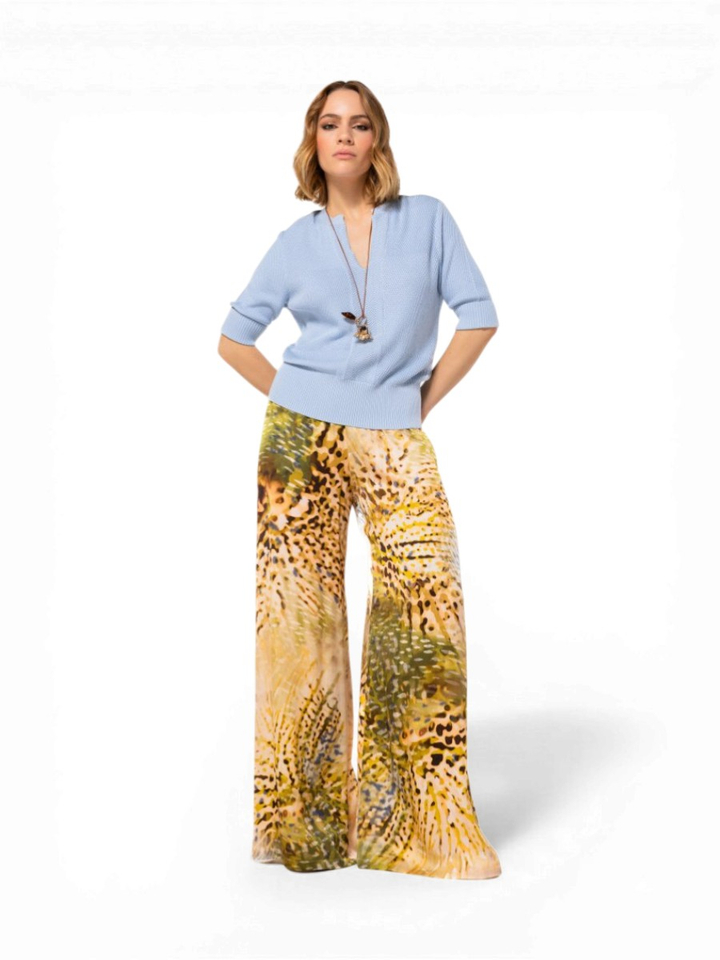Multicolor wijde broek met print Caroline Biss 