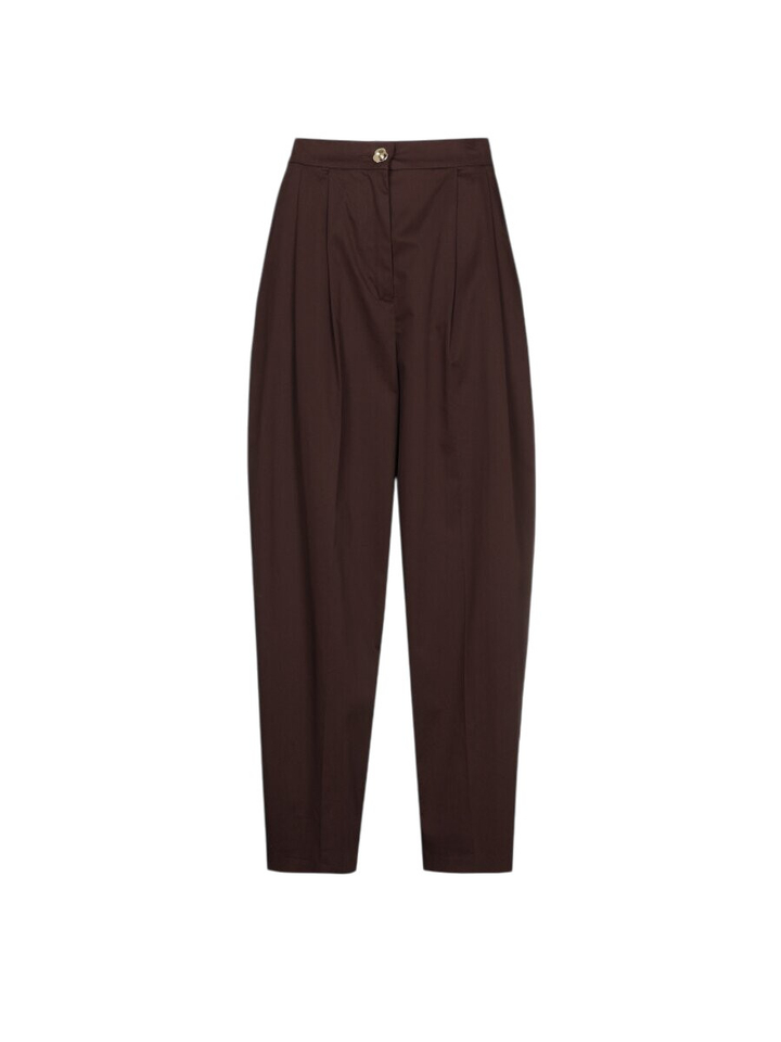 Donkerbruine geklede broek Caroline Biss 