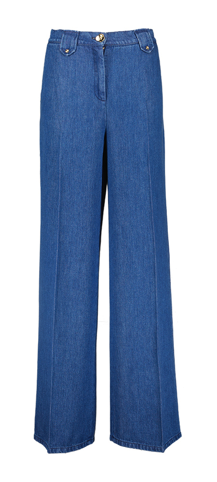 Blauwe broek in soepelvallend denim Caroline Biss