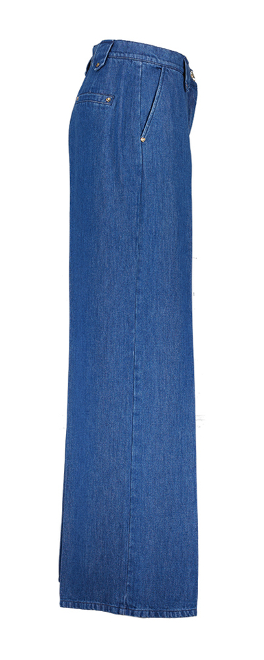 Blauwe broek in soepelvallend denim Caroline Biss