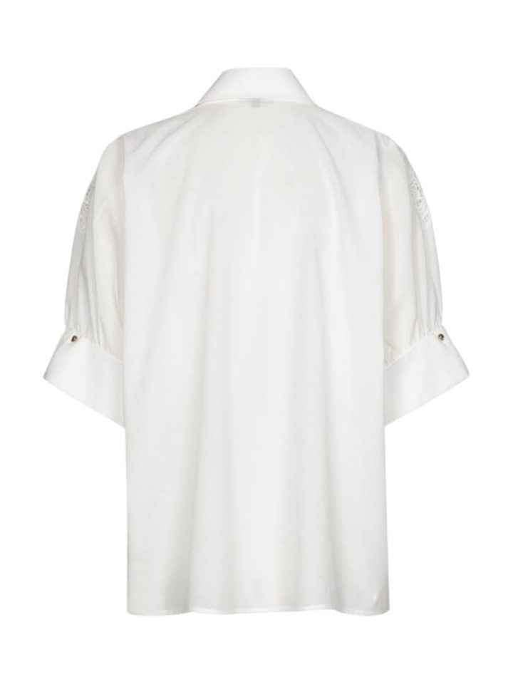 Witte blouse in katoen met kantdetail Caroline Biss 