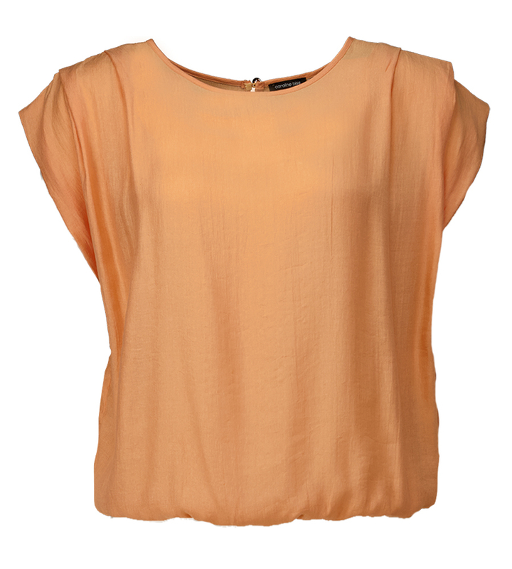 Oranje bloes met schoudereffect Caroline Biss