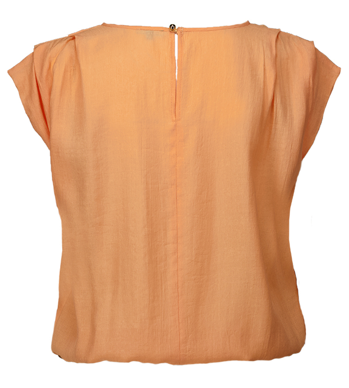 Oranje bloes met schoudereffect Caroline Biss