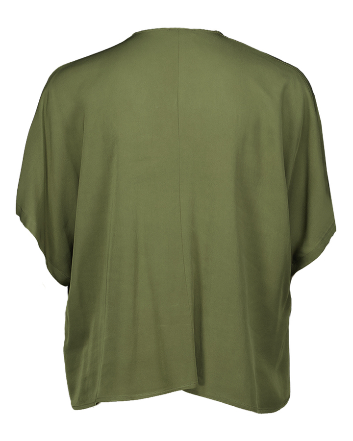Groene bloes met plooidetail Caroline Biss