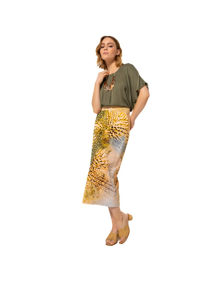 Groene bloes met plooidetail Caroline Biss