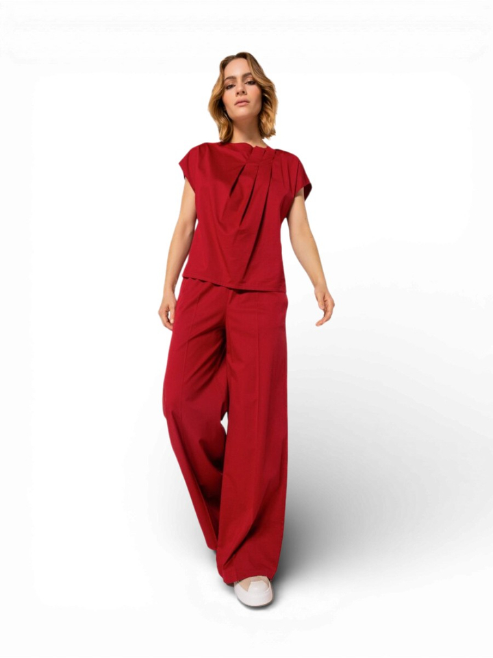 Rode geklede blouse Caroline Biss 