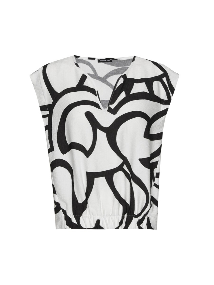 Witte blouse met zwarte print Caroline Biss 