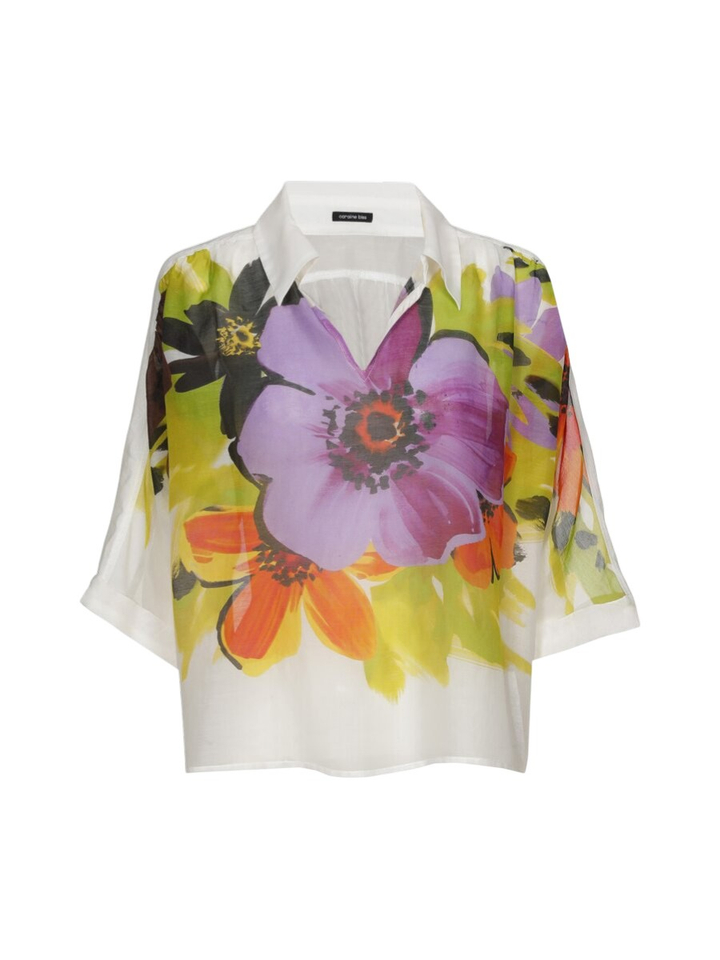 Witte bloes met bloemenprint Caroline Biss 