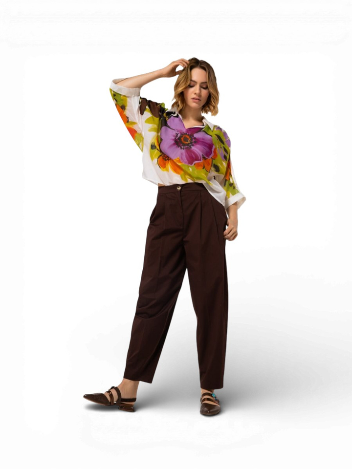 Witte bloes met bloemenprint Caroline Biss 