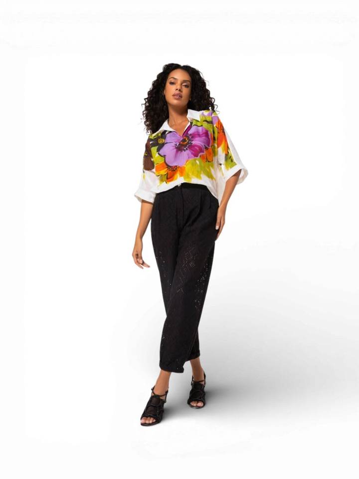 Witte bloes met bloemenprint Caroline Biss 