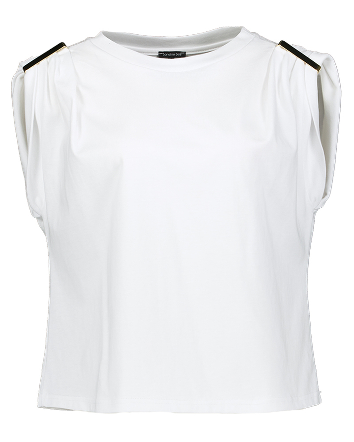 Witte t-shirt met gouden details Caroline Biss 