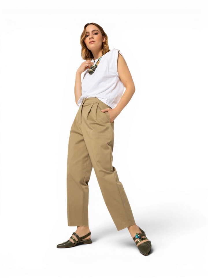 Witte t-shirt met gouden details Caroline Biss 